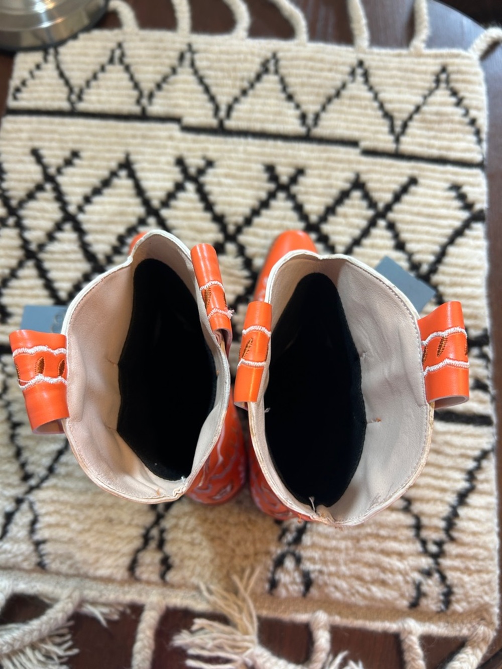 Orange Embroidered Western Mid-Calf Women's Boots. NWOT - Picture 7 of 7
